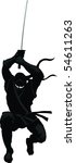 Ninja attacking with sword vector image