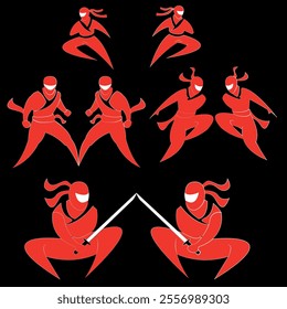 Ninja background, icons, wallpaper, illustrator, vektor, images