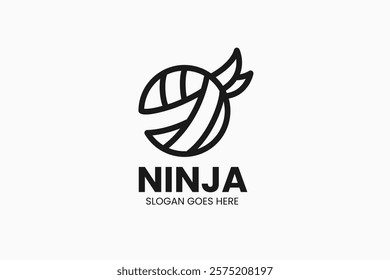 Ninja Ball Logo. Vector Illustration