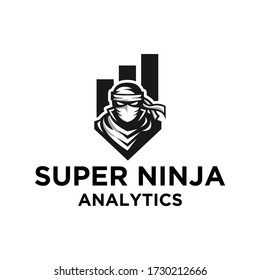 Ninja and bar graph logo combination. For financial company.