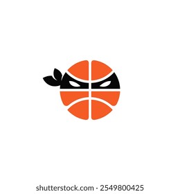 Conceito de design de logotipo de basquete Ninja.