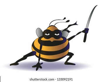 ninja bee with a sword