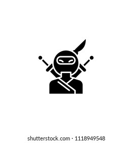 Ninja black icon concept. Ninja flat  vector symbol, sign, illustration.