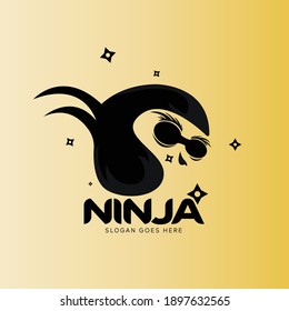 ninja negro logo iconos diseños vectorial