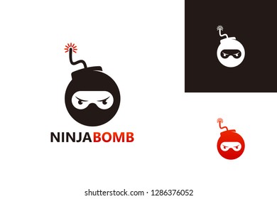 Ninja Bomb Logo Template Design Vector, Emblem, Design Concept, Creative Symbol, Icon