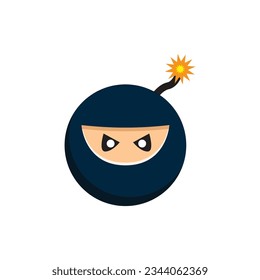 ninja bomb logo vector design.