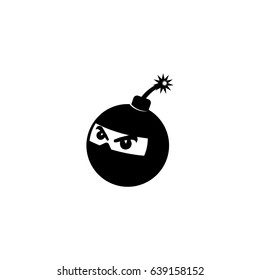 ninja bomb vector icon