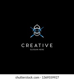 Ninja Bot Illustration Creative Techno Logo Design