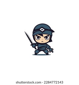 ninja boy simple modern logo