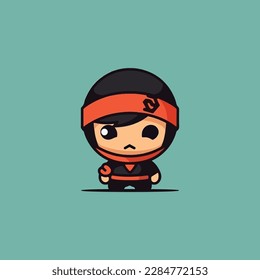 ninja boy simple modern logo