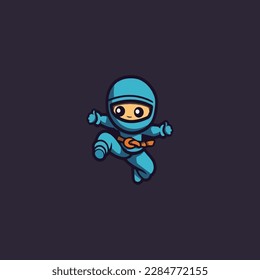 ninja boy simple modern logo