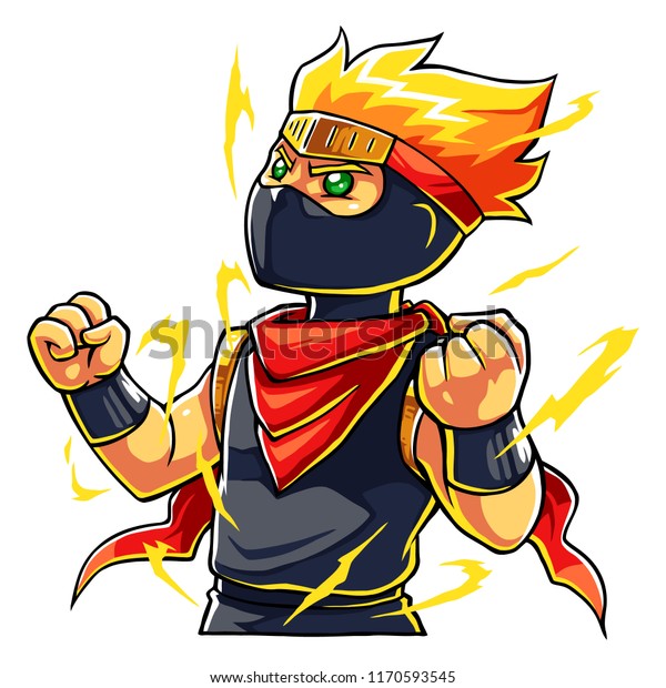 Ninja Boy Super Power Stock Vector Royalty Free