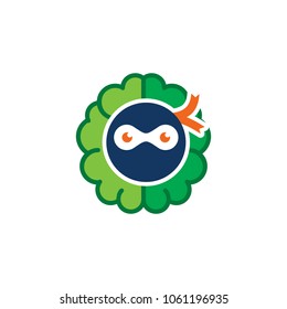 Ninja Brain Logo Icon Design