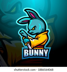 Ninja bunny mascot esport logo design	