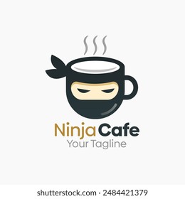 Ninja Cafe Logo Vector Template Design. Good for Business, Start up, Agency, and Organization