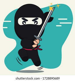Ninja cartoon cute design vector illustration