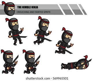 Ninja Cartoon Game Animation Sprite Stock Vector (Royalty Free) 569965507