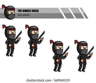 Ninja Cartoon Game Animation Sprite Stock Vector (Royalty Free) 569965507