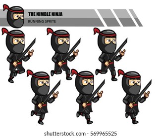 Ninja Cartoon Game Animation Sprite Stock Vector (Royalty Free ...