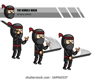 Ninja Cartoon Game Animation Sprite Stock Vector (royalty Free) 569965507