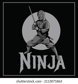 Ninja. Cartoon Vector Icon Illustration. Ninja Icon Concept Isolated