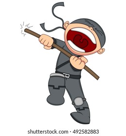 Ninja Cartoon Vector Illustration
