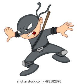 Ninja Cartoon Vector Illustration