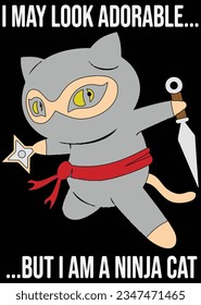I Am A Ninja Cat eps cut file for cutting machine