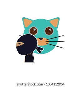 Ninja Cat Logo Icon Design