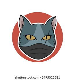 Ninja cat mascot logo design