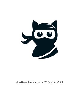 ninja cat spy logo vector illustration template design