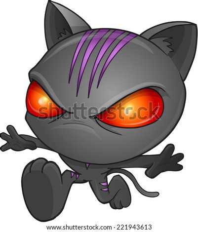 Ninja Cat Vector Illustration Art