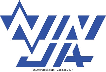 carácter ninja Fuente azul, apariencia nítida, estilo mínimo, adecuado para hacer logotipos de productos
