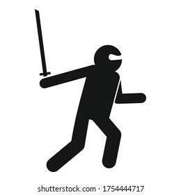 Icono de carácter Ninja. Ilustración simple del icono del vector de caracteres ninja para el diseño web aislado en fondo blanco