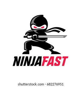 Ninja character logo template