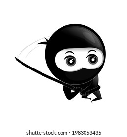 ninja character logo vector design