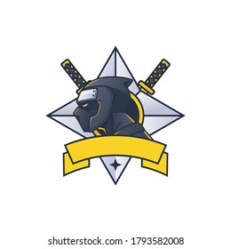 ninja character and mascot e sport logo