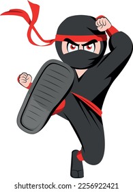 Ninja character mascot or logo, abstract cartoon style