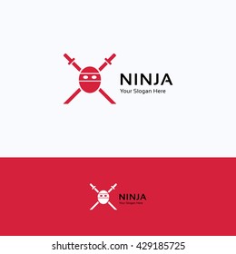 Ninja character samurai face logo