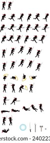 Guión de caracteres Ninja para juegos , animación , serie web
