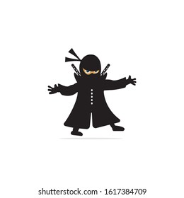 Ninja character vector design. Ninja Mascot vector.