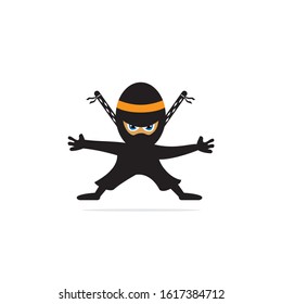Ninja character vector design. Ninja Mascot vector.