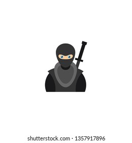 ninja character vector on a white background