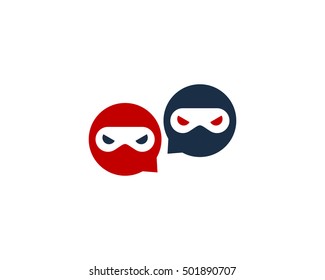 Ninja Chat Logo Design Template