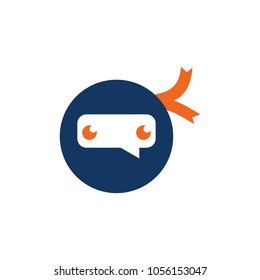 Ninja Chat Logo Icon Design
