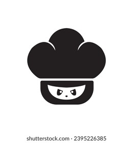 ilustración de diseño del logo del chef ninja.