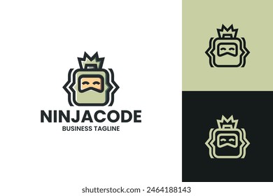 ninja code vector logo design