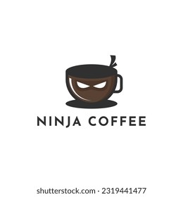 Ninja coffe logo design concept