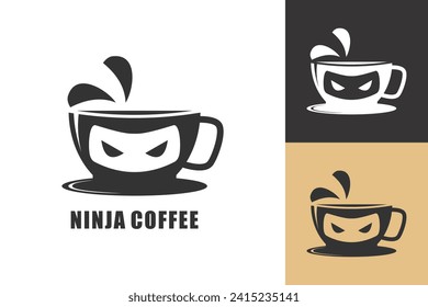 ninja coffee logo design with modern concept