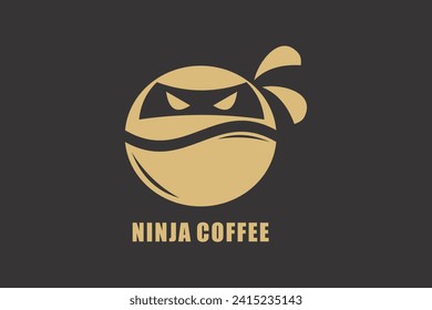 ninja coffee logo design with modern concept